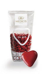 Petits coeurs chocolat rouge